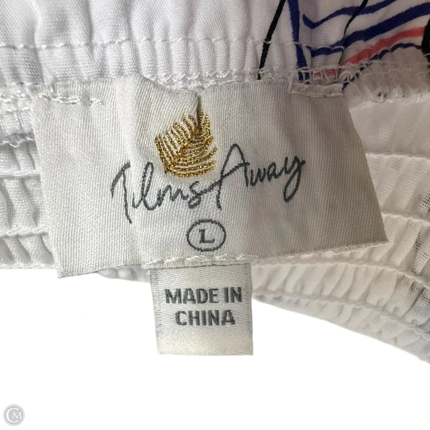 Smocked Puff Sleeve Belted Midi Dress By Palms Away In Nautical Print, Size: Lp