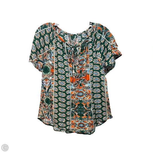 Top Short Sleeve By Shein In Floral Print, Size: L