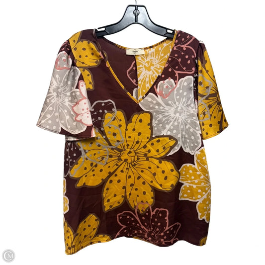 Top Short Sleeve By Entro In Floral Print, Size: L