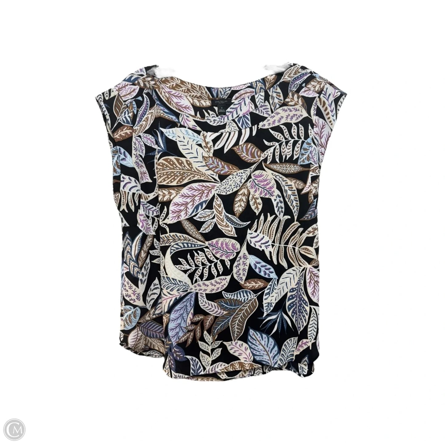 Top Short Sleeve By Ann Taylor In Floral Print, Size: M