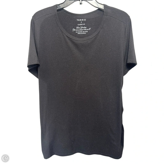 Top Short Sleeve Basic By Torrid In Black, Size: 3x