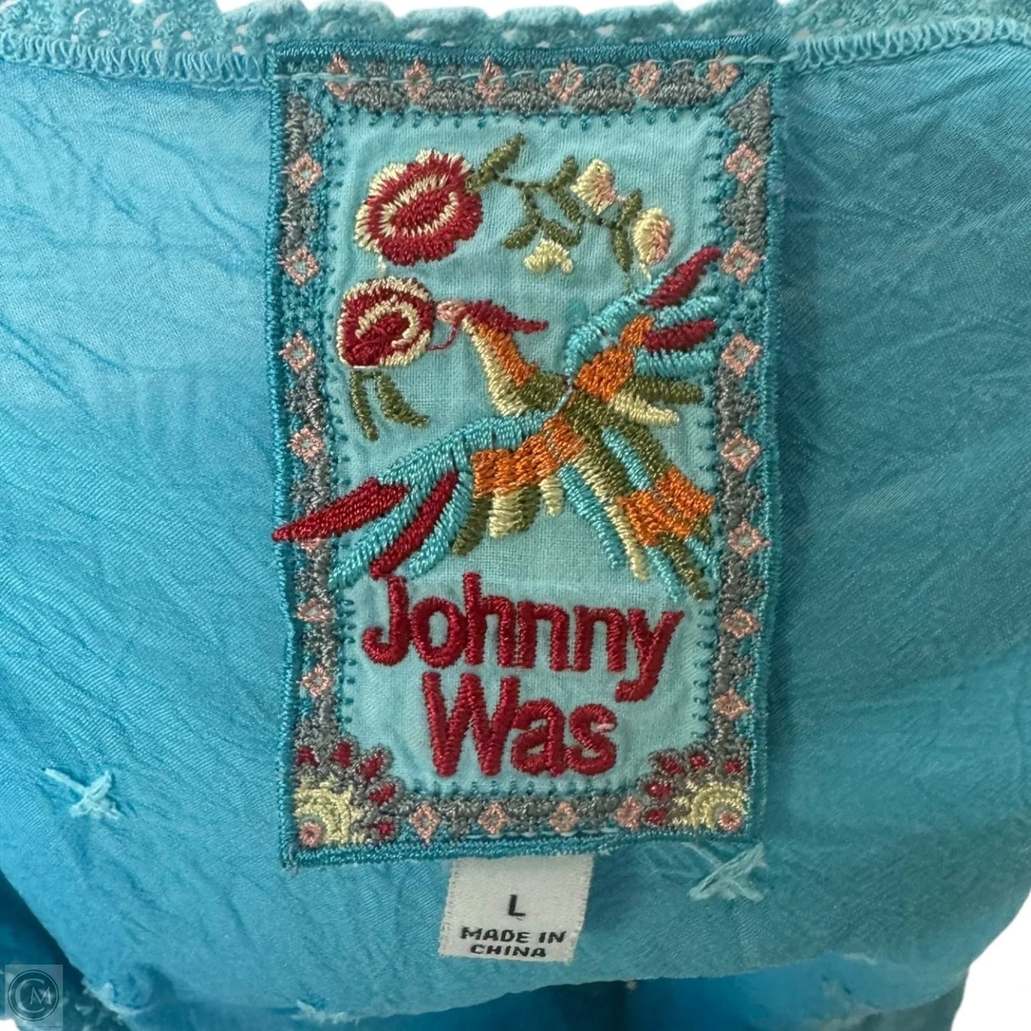 Laurel Eisley Embroidered Top By Johnny Was In Marine Surfer, Size: L