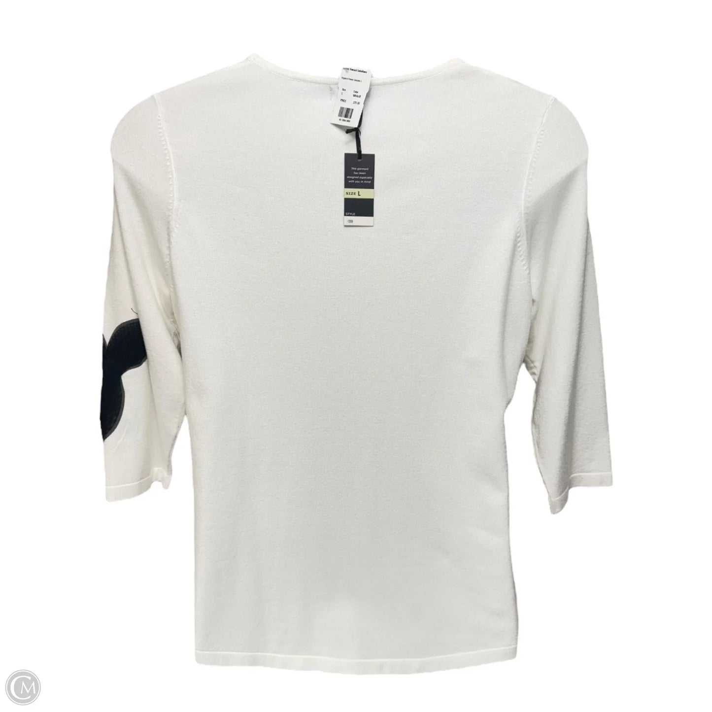 Organza Flower Knit Top Long Sleeve By J’Envie In Floral Print, Size: L