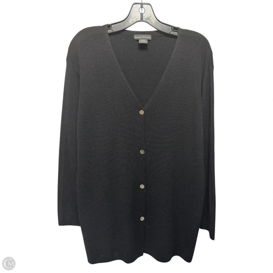Merino Wool Sweater Cardigan By Banana Republic In Black, Size: M