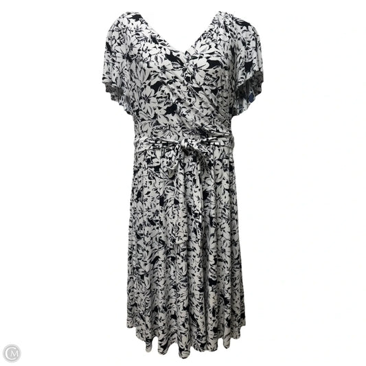 Dress Casual Midi By Lauren By Ralph Lauren In Floral Print, Size: 14