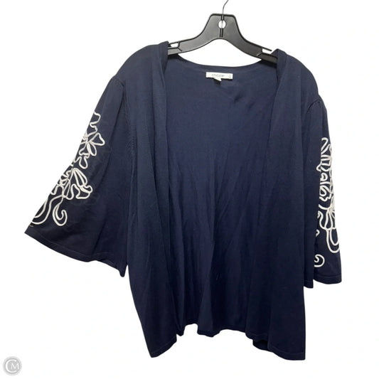 Sweater Cardigan By Chicos In Blue, Size: Xxl
