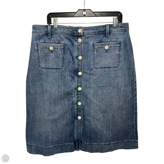 Skirt Midi By Talbots In Blue Denim, Size: 16
