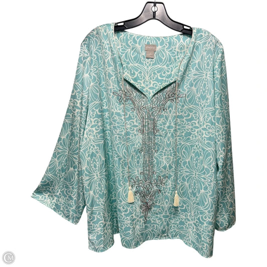 Top Long Sleeve By Chicos In Floral Print, Size: Xl