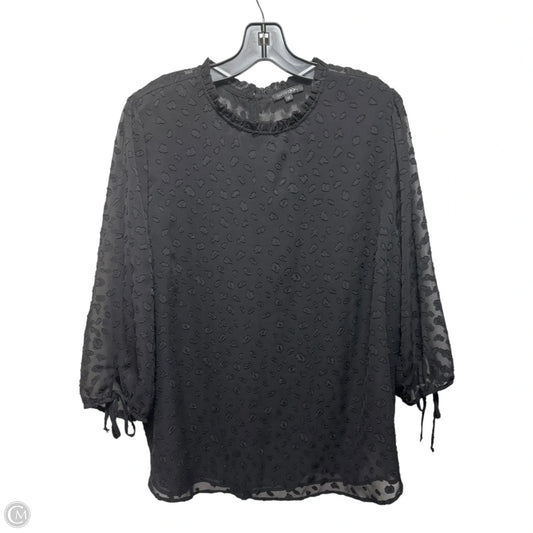 Top Long Sleeve By Papermoon In Black, Size: 1x