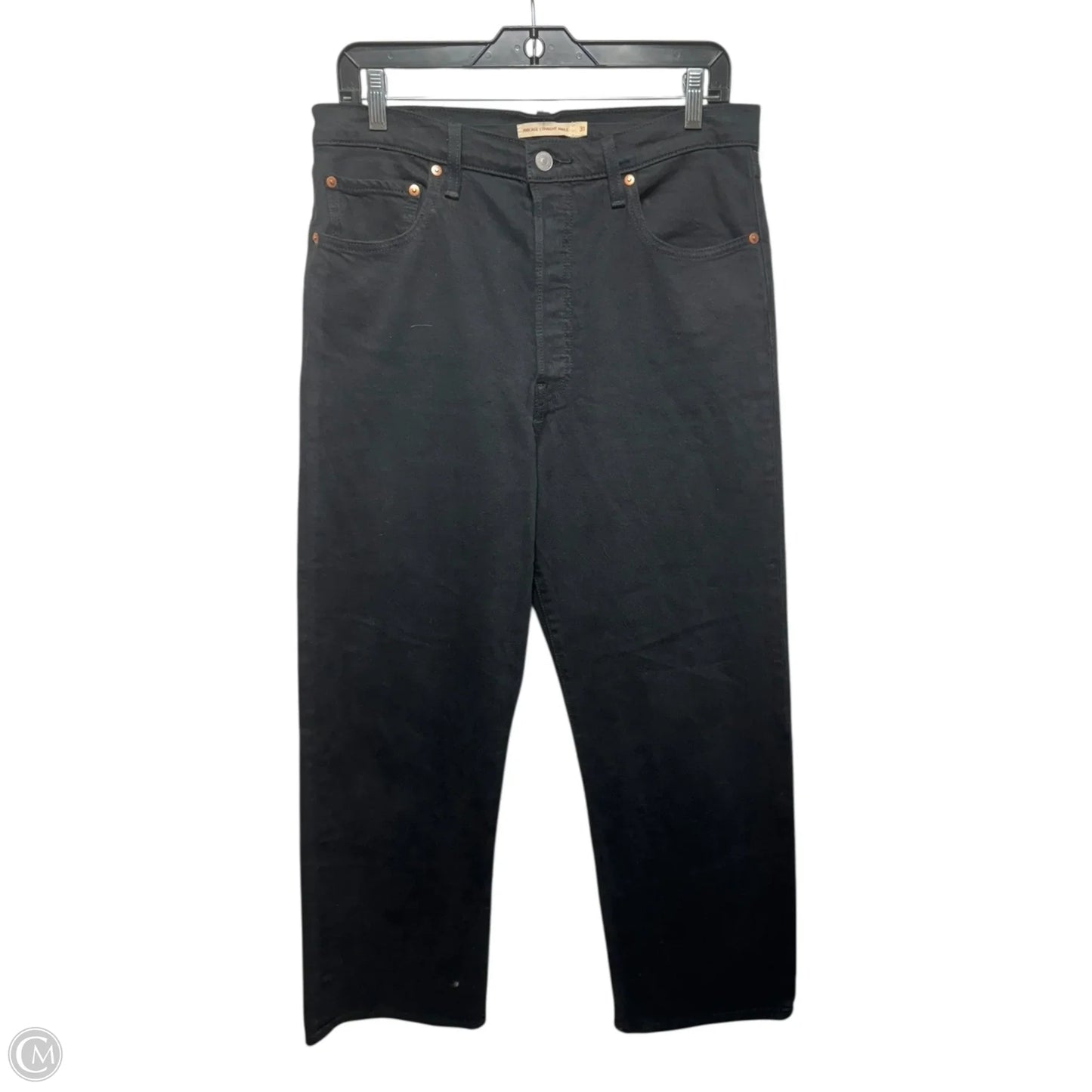 Ribcage Straight Ankle Jeans By Levis In Black, Size: 12