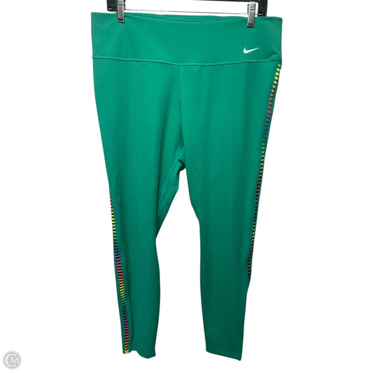 Athletic Leggings By Nike Apparel In Green, Size: Xl