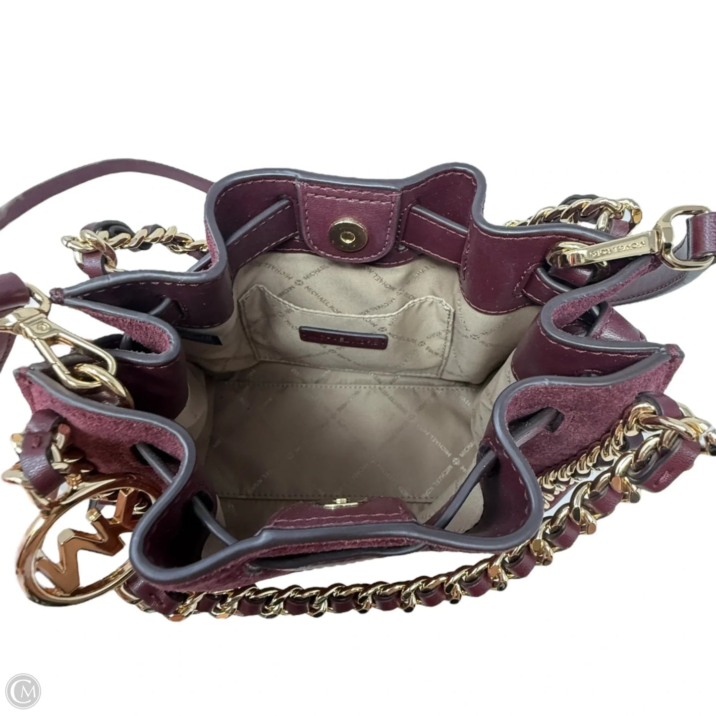 Mina Small Suede Logo Chain Crossbody Bag By Michael By Michael Kors, Size: Small