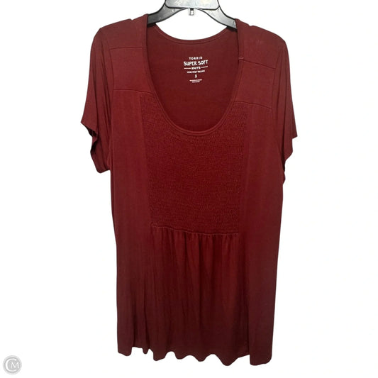 Tunic short Sleeve By Torrid In Maroon, Size: 3x