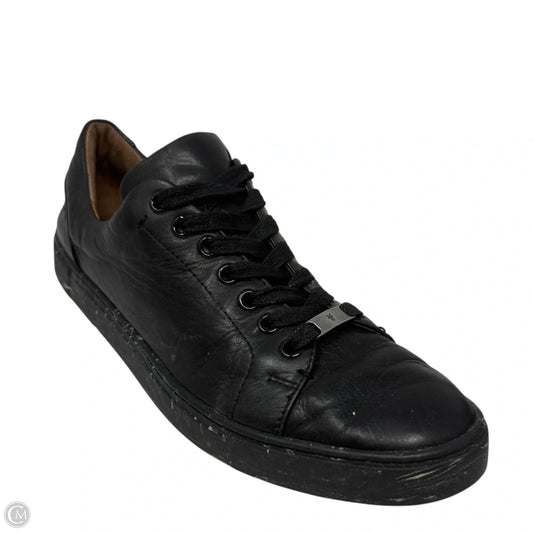 Ivy Low Lace Leather Sneakers Designer By Frye In Black, Size: 9.5