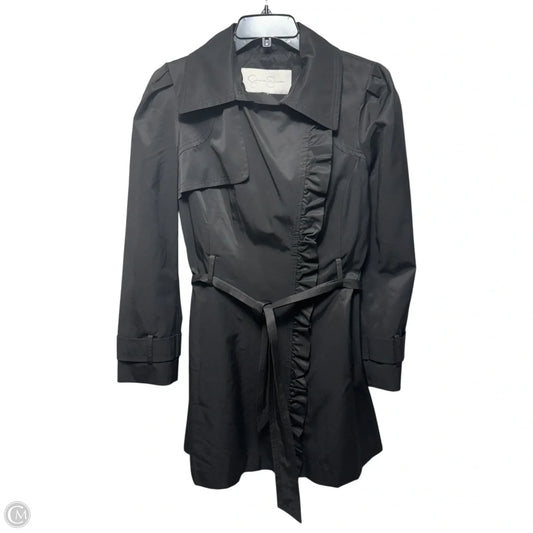 Coat Trench Coat By Jessica Simpson In Black, Size: M Estimated