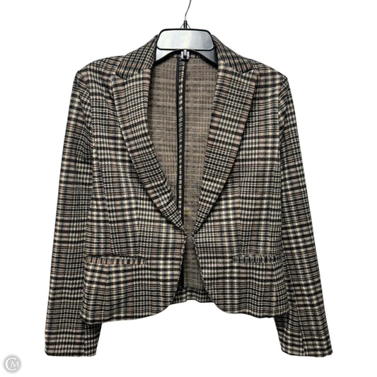 Cropped Blazer By Amanda + Chelsea In Plaid Pattern, Size: M