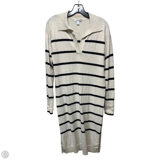 Collared Sweater Dress Casual Midi By Nordstrom In Striped Pattern, Size: M