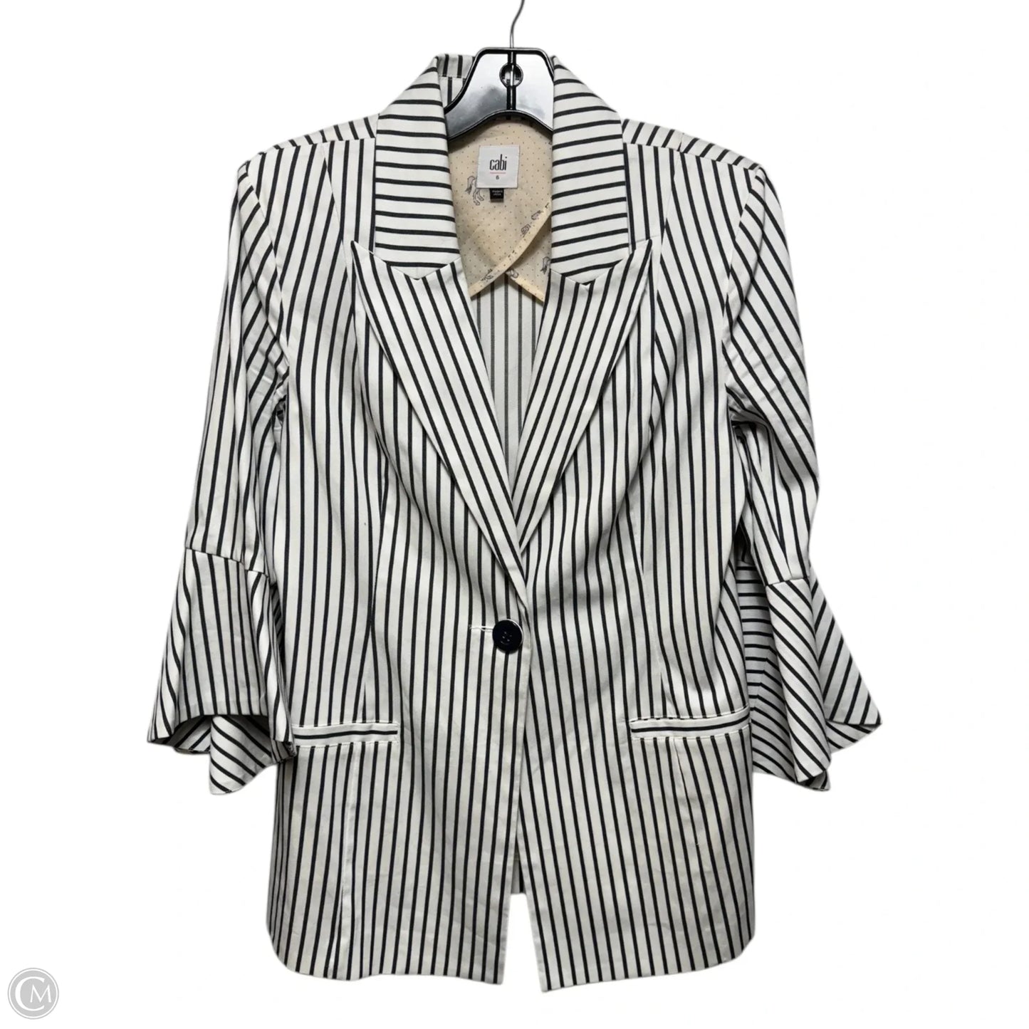 Blazer By Cabi In Striped Pattern, Size: 6