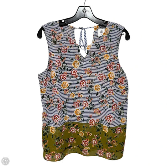 Top Sleeveless By Cabi In Floral Print, Size: M
