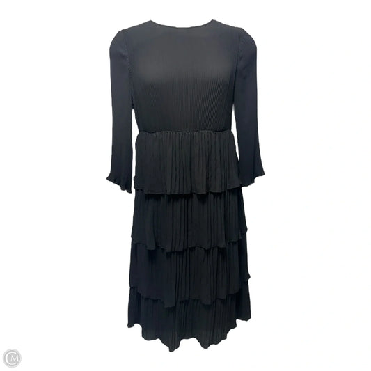 Pleated Tiered Dress Casual Maxi By Chico’s Black Label In Black, Size: 10