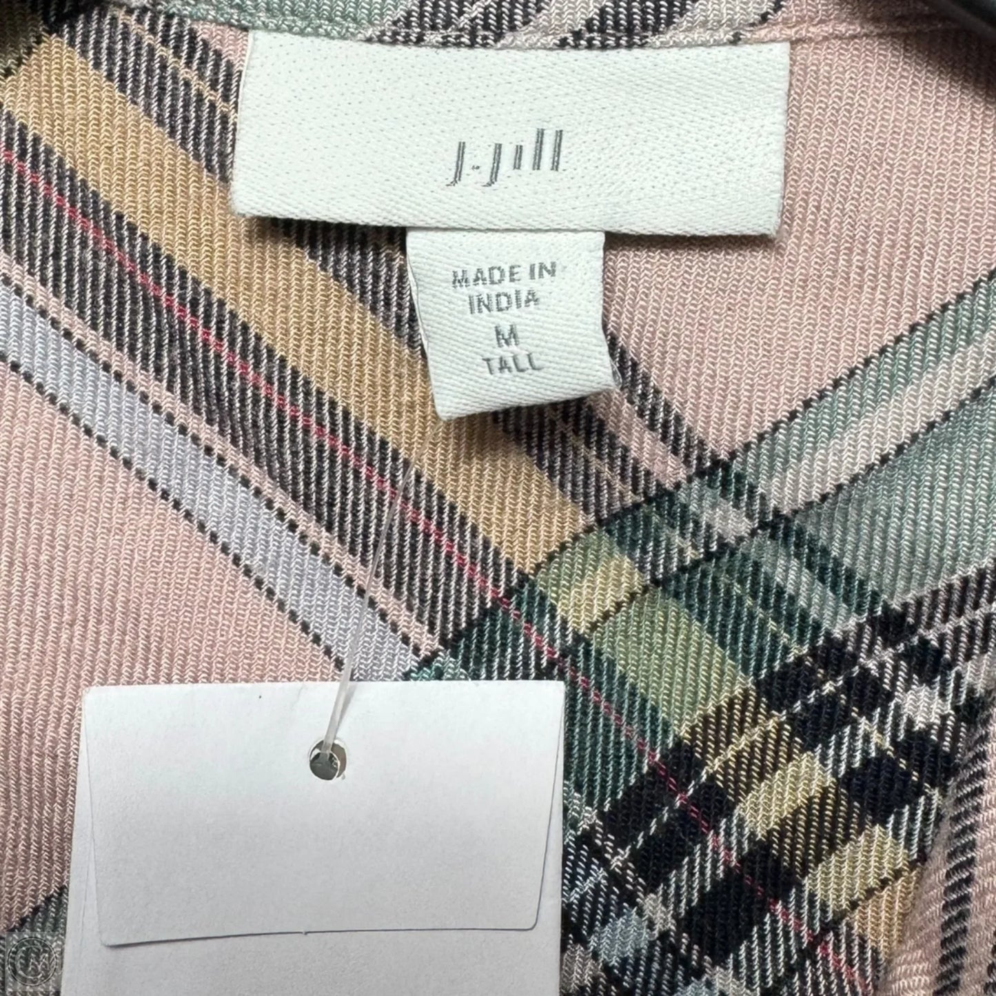 Top Long Sleeve By J. Jill In Plaid Pattern, Size: M tall