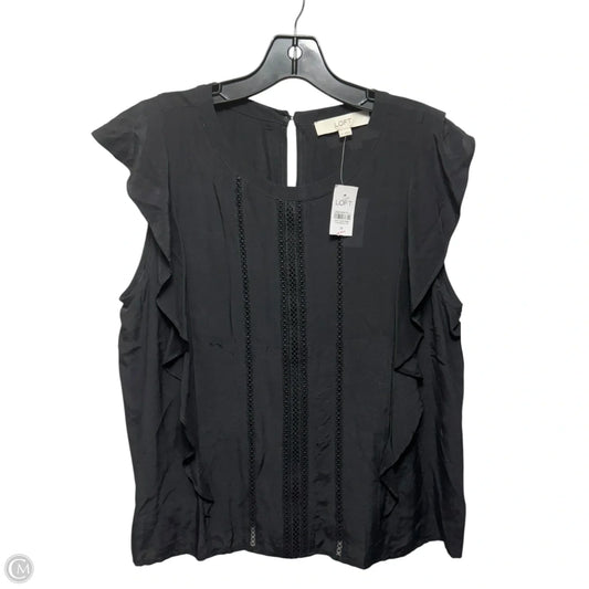 Top Sleeveless By Loft In Black, Size: M