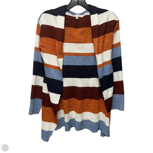 Sweater Cardigan By Clothes Mentor In Striped Pattern, Size: S