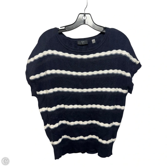 Sweater Short Sleeve By Tahari In Striped Pattern, Size: M