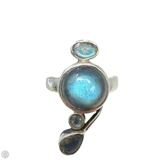 Sterling Silver, Labradorite Statement Ring, Size: 9