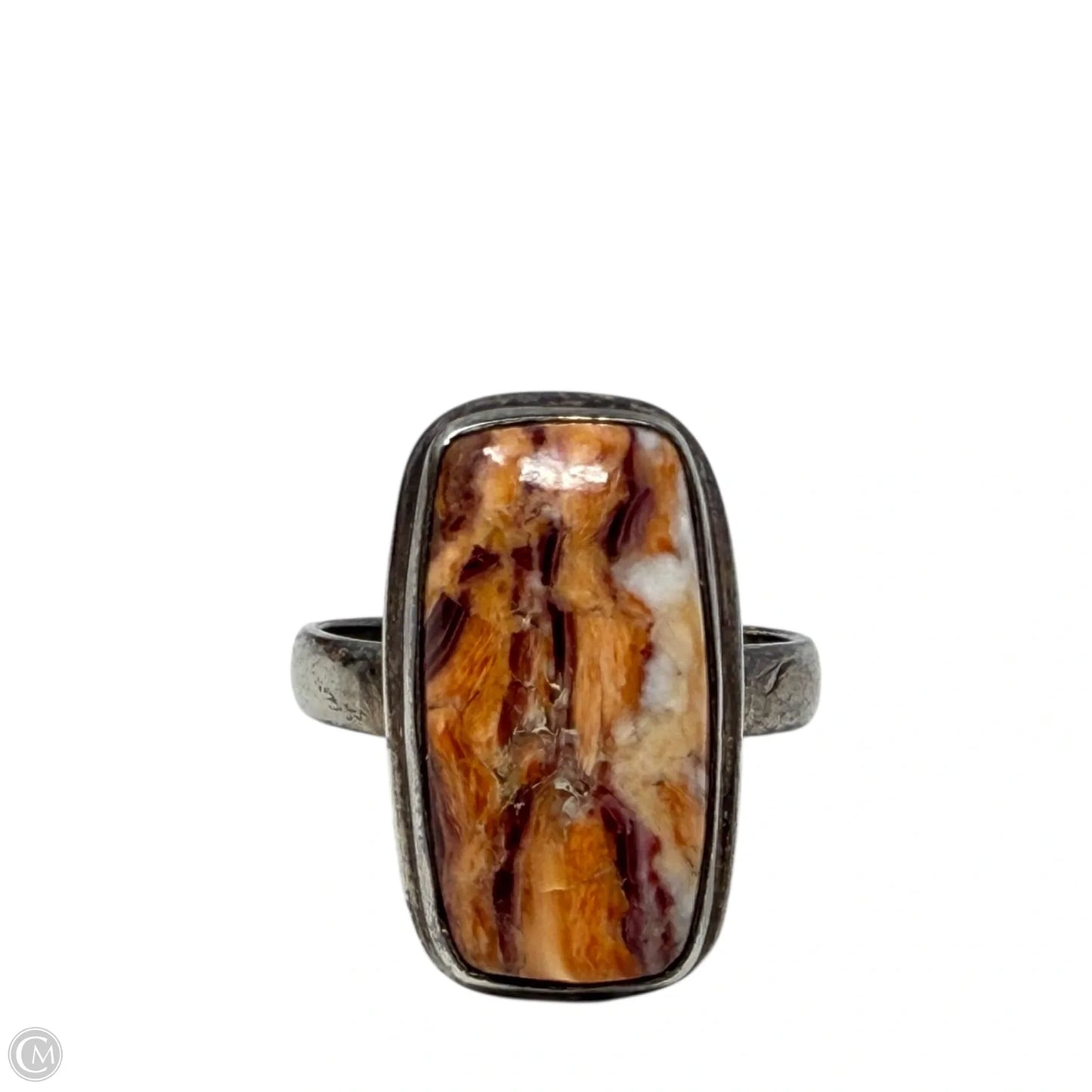 Sterling Silver & Agate Statement Ring, Size: 9