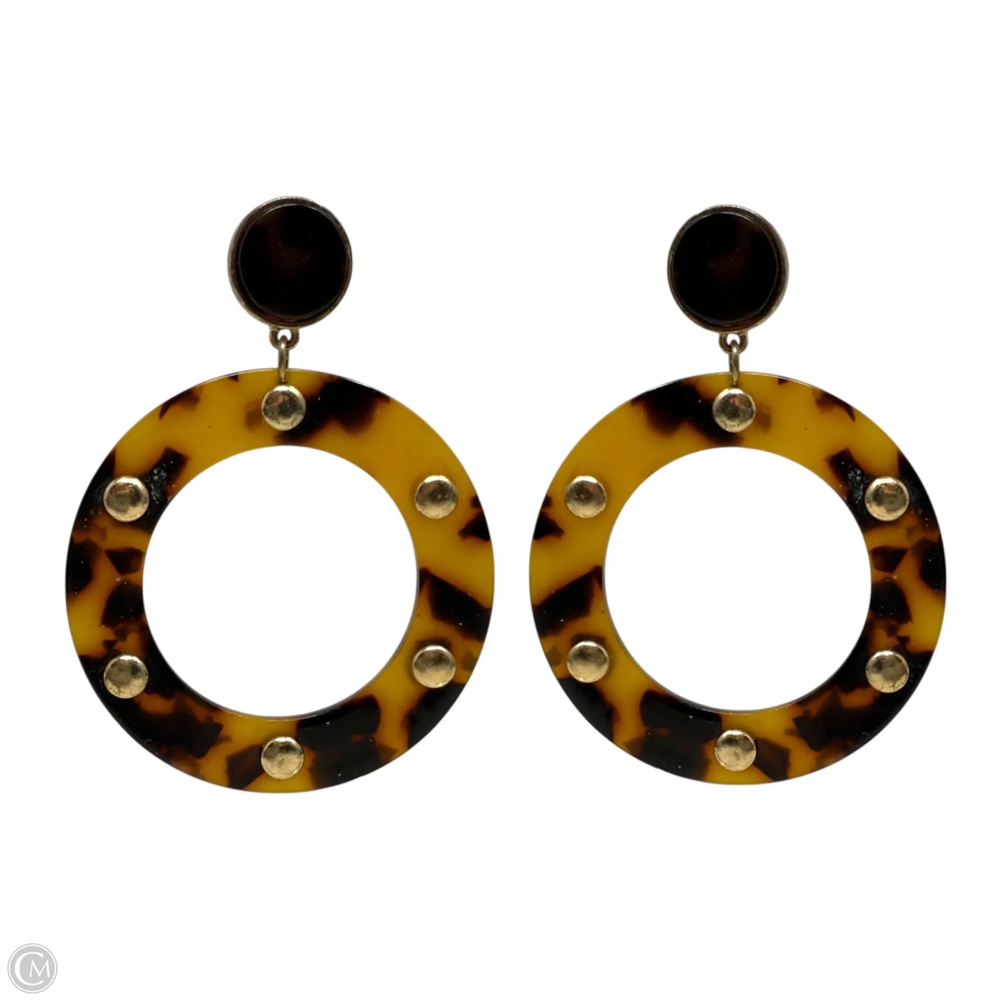 Tortoiseshell Hoop Dangle Earrings