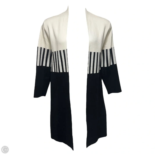 Sweater Cardigan By Boho Chic In Black & White, Size: M