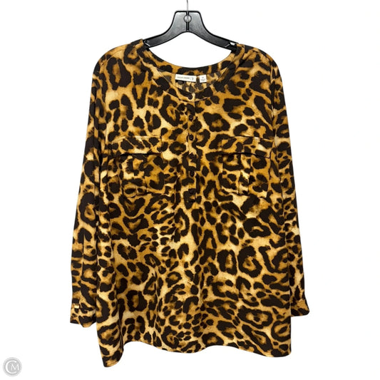 Top Long Sleeve By Susan Graver In Animal Print, Size: 2X