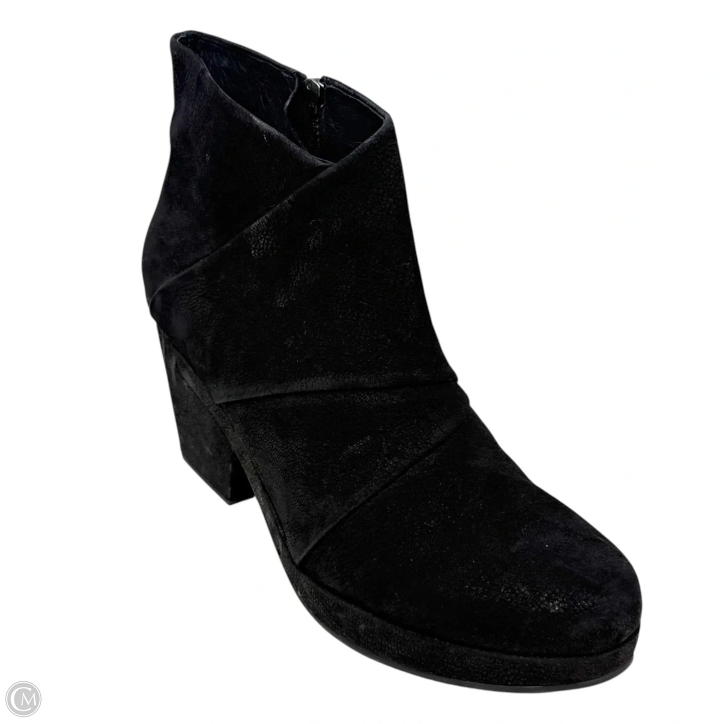 Coax Soft Grained Texture Leather Platform Booties By Eileen Fisher In Black, Size: 10