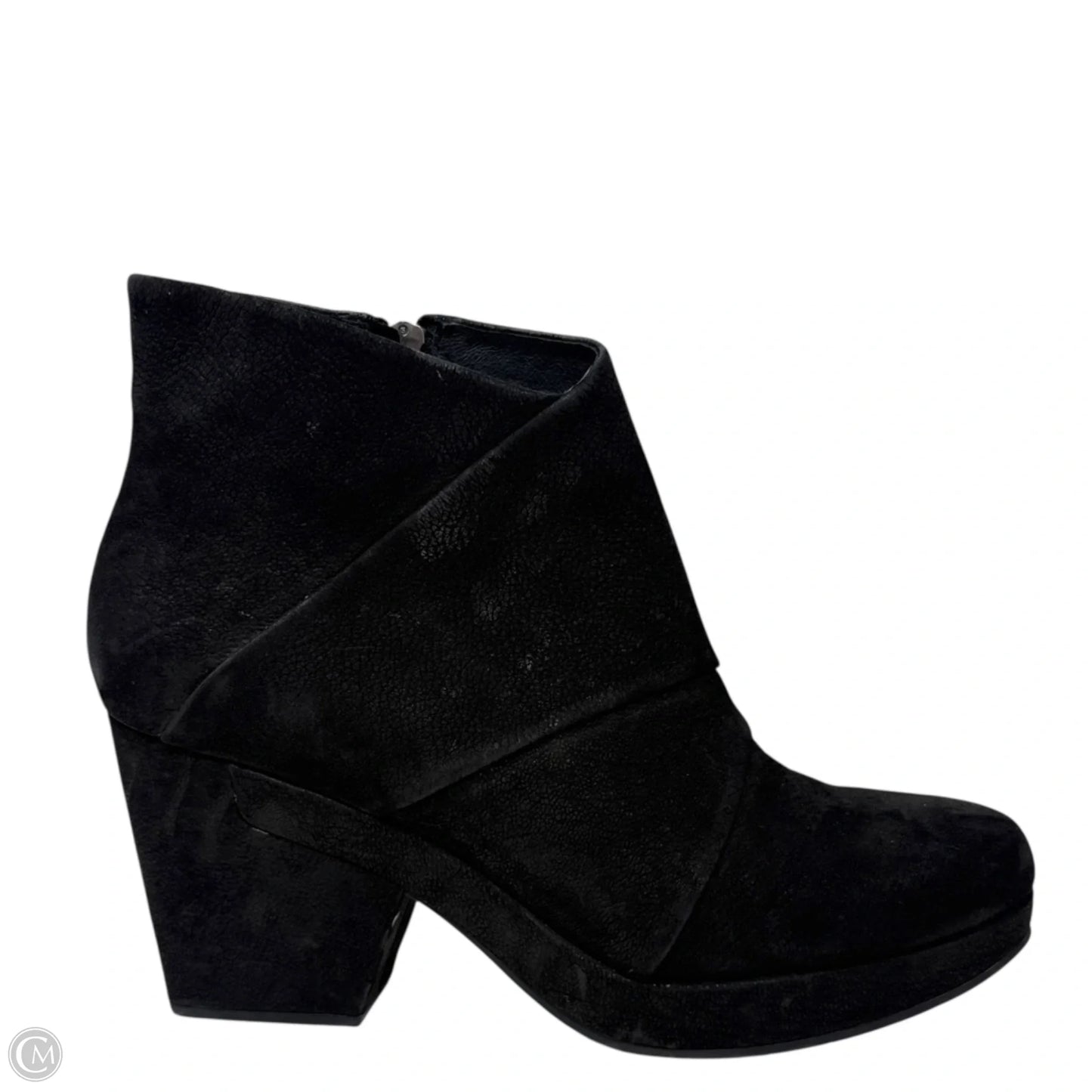 Coax Soft Grained Texture Leather Platform Booties By Eileen Fisher In Black, Size: 10