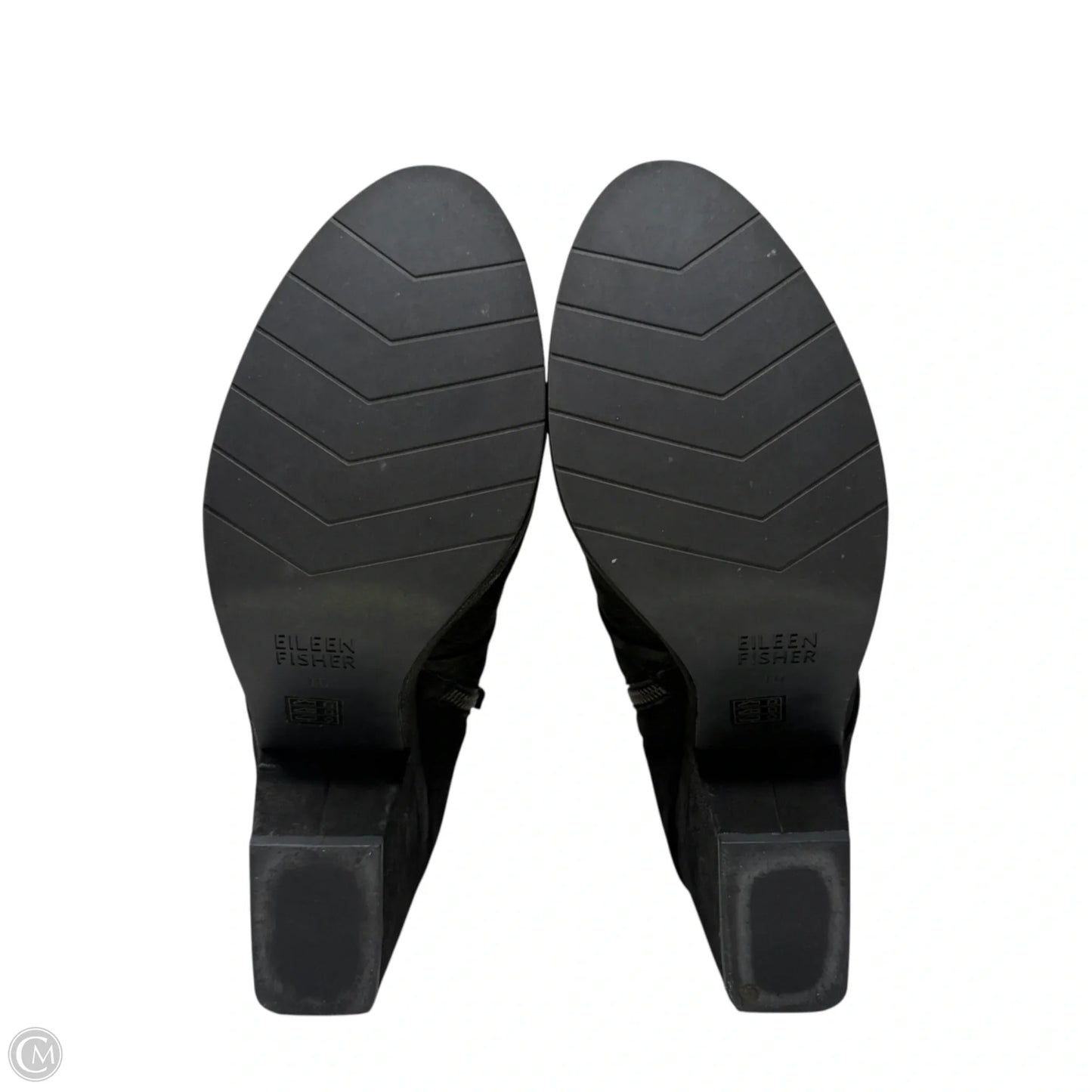 Coax Soft Grained Texture Leather Platform Booties By Eileen Fisher In Black, Size: 10