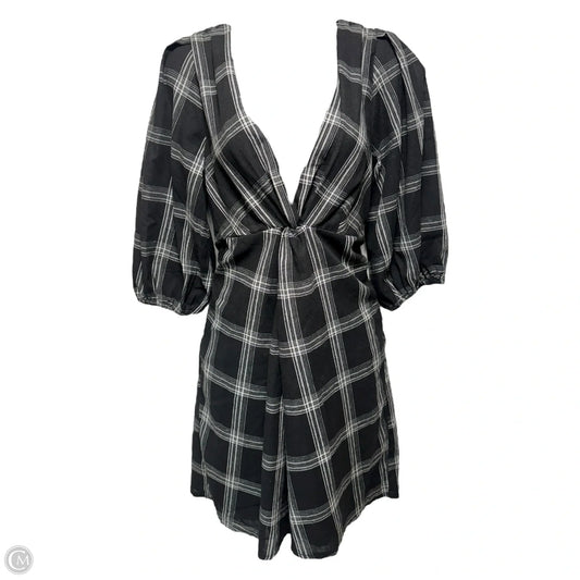 Miss Molly Puff Sleeve Tunic Mini Dress By Free People In Plaid Pattern, Size: 6