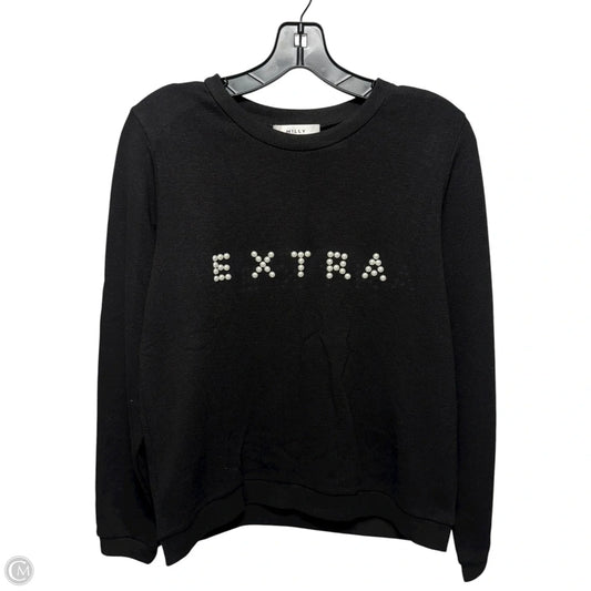 “Extra” Pearl Knit Top Long Sleeve Designer By Milly In Black, Size: L
