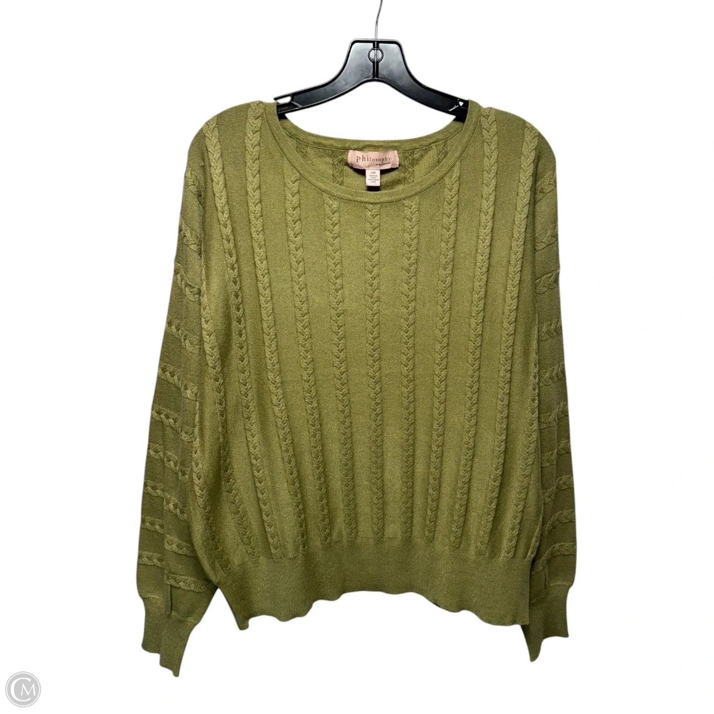 Sweater By Philosophy In Green, Size: L