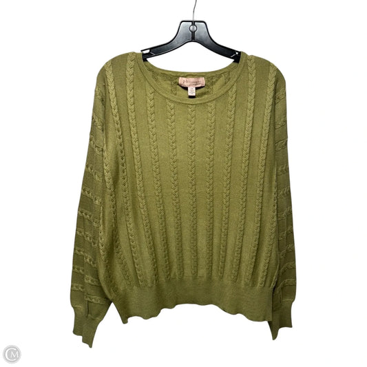 Sweater By Philosophy In Green, Size: L