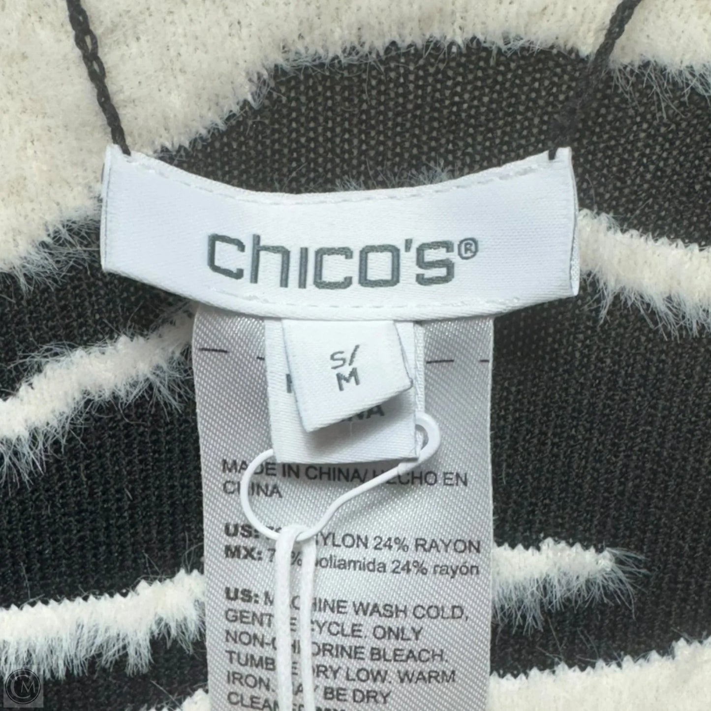 Shawl By Chicos In Black & White, Size: S/M
