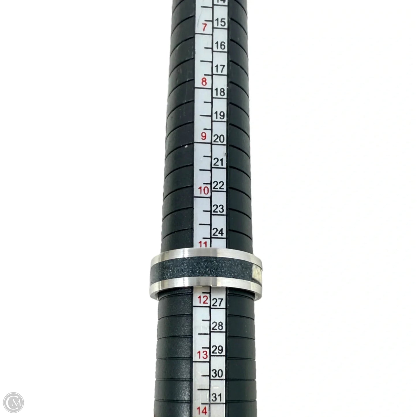 White Tail Antler & Black Quartz Inlay Band Ring, Size: 12