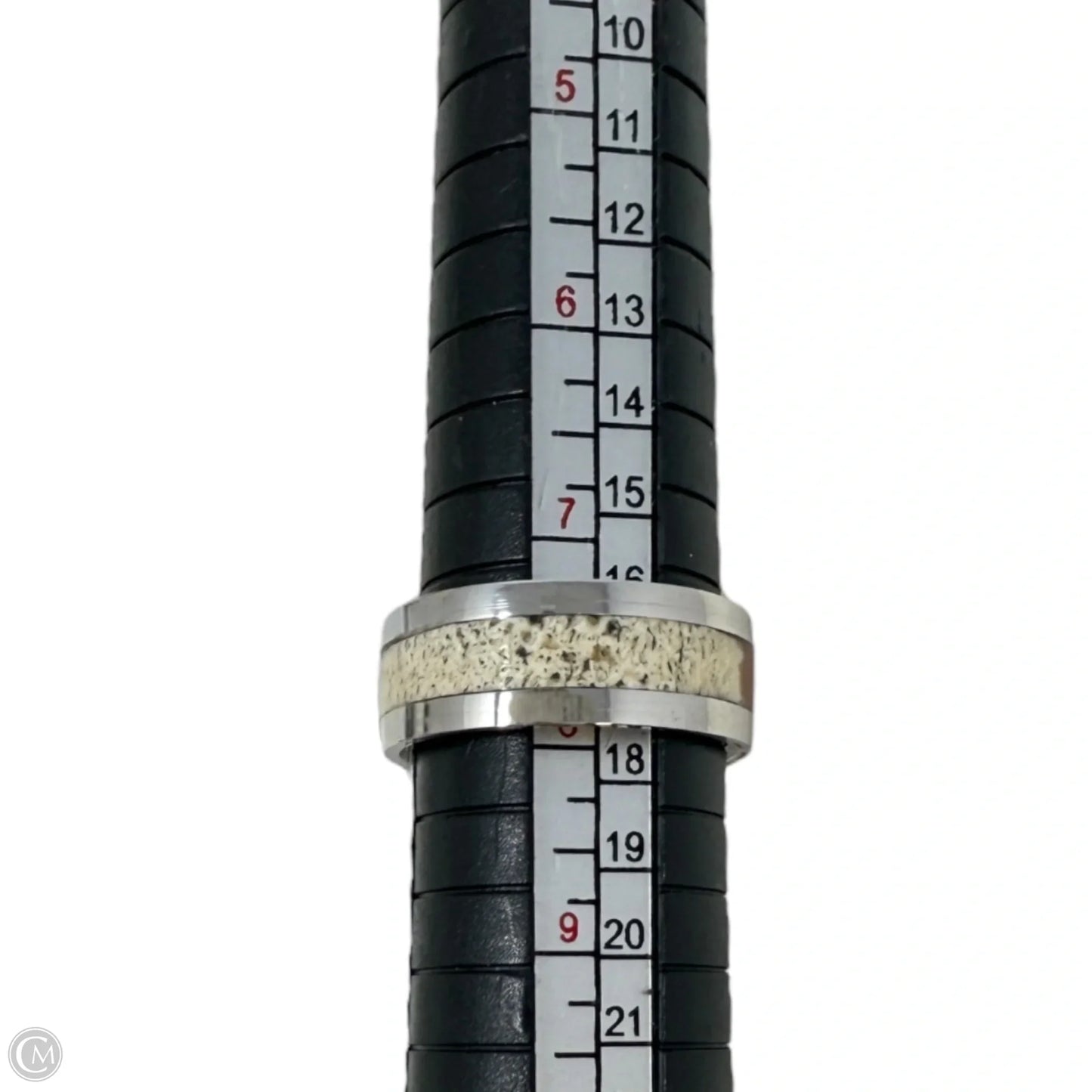 White Tail Antler & Copper Inlay Band Ring, Size: 8