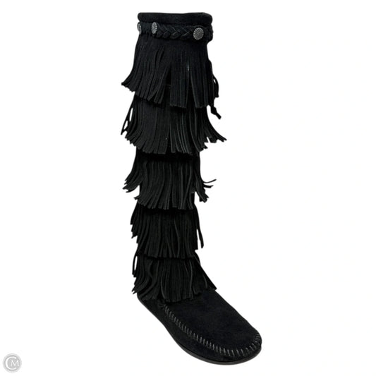 5-Layer Fringe Boots By Minnetonka In Black, Size: 7