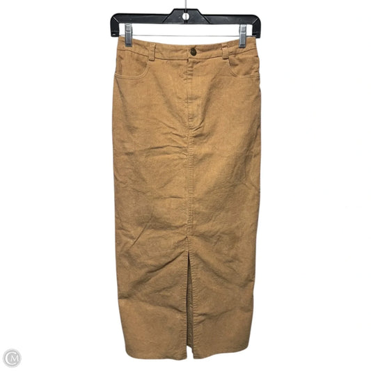 Corduroy Skirt Maxi By Kirious In Tan, Size: S