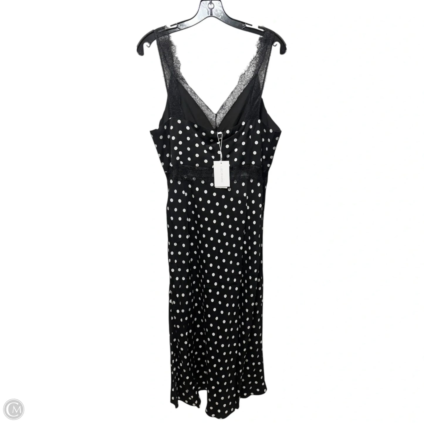 Kennedy Lace Trim Dress By Lucy Paris In Polkadot Pattern, Size: L