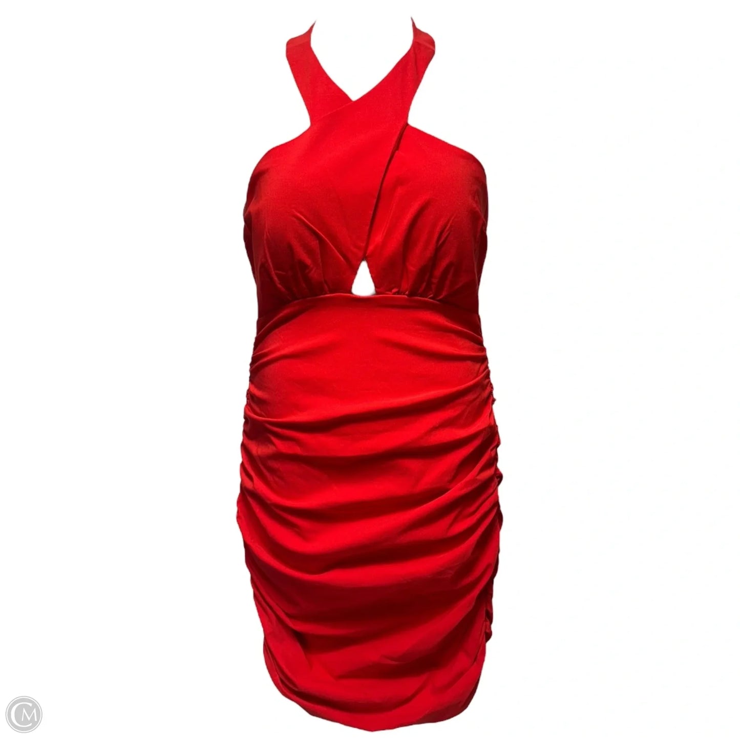 Ruched Dress Party Midi By Guess In Red, Size: 12