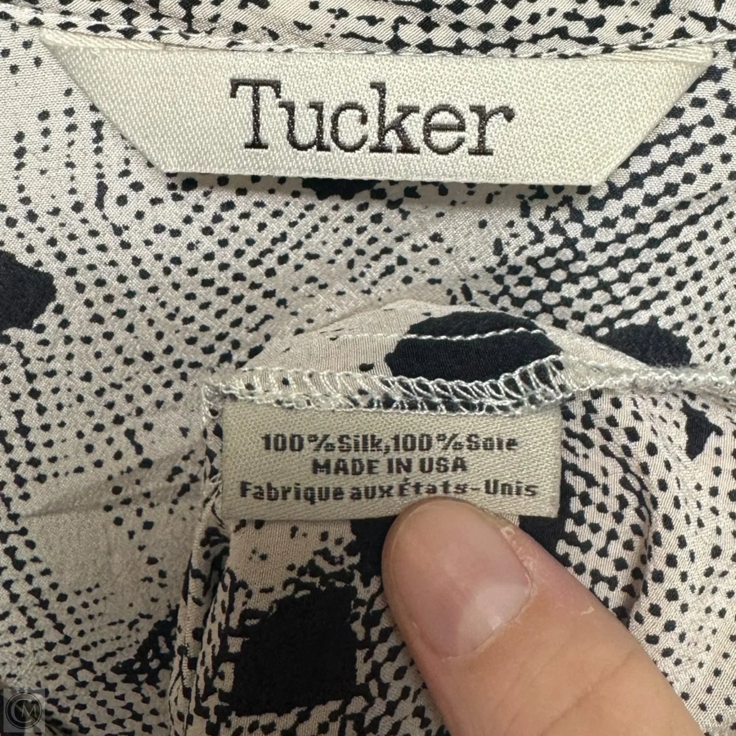 Silk Top Long Sleeve By Tucker In Polkadot Pattern, Size: S