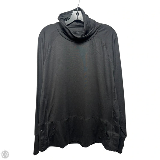 Athletic Top Long Sleeve Collar By Nine West Apparel In Black, Size: 2x