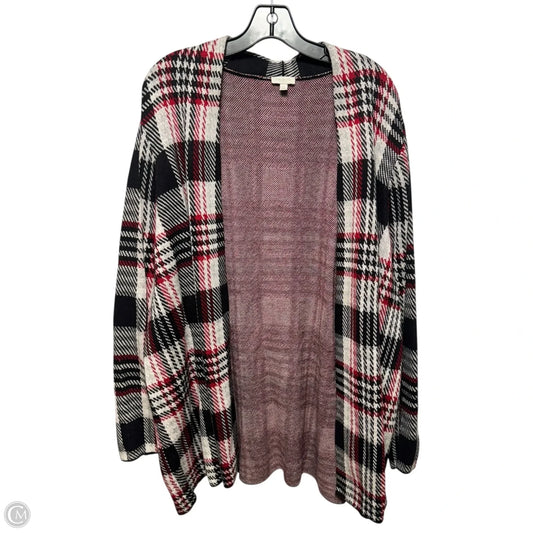 Sweater Cardigan By Talbots In Plaid Pattern, Size: 3x